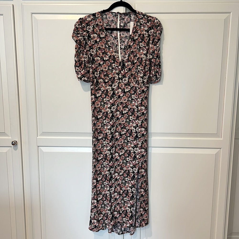Abercrombie & Fitch Cinched Sleeve Midi Dress | Size L